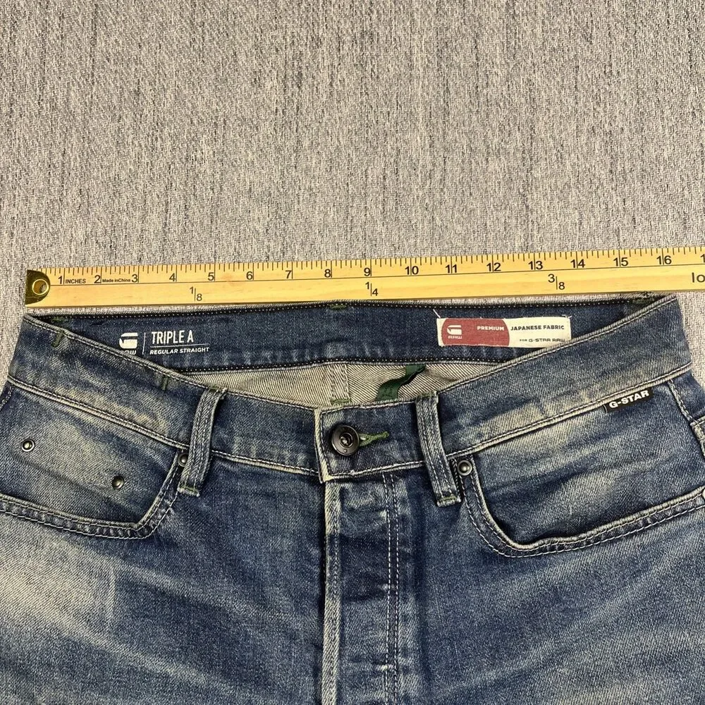 G-Star Raw Triple A Regular Straight Selvedge Jeans Japanese Fabric Men 31x32